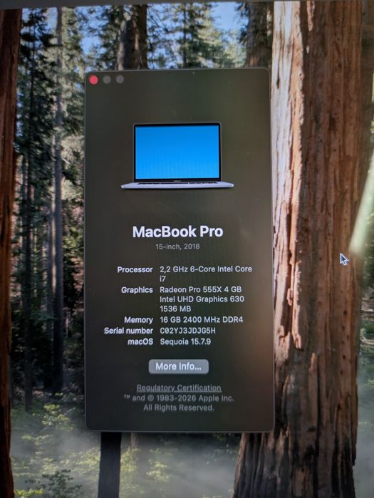 MacBook Pro 15” 2018 | i7 | 16GB | 256GB