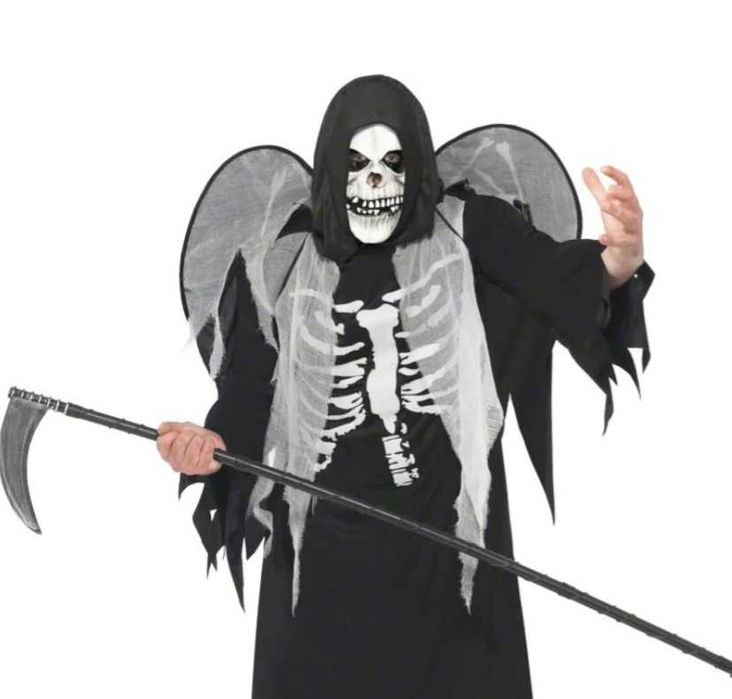 Halloween maska skrzydła szkielet przebranie kościotrup