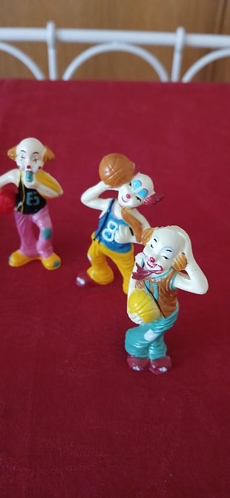 Conjunto 6 palhaços/futebol, antigos