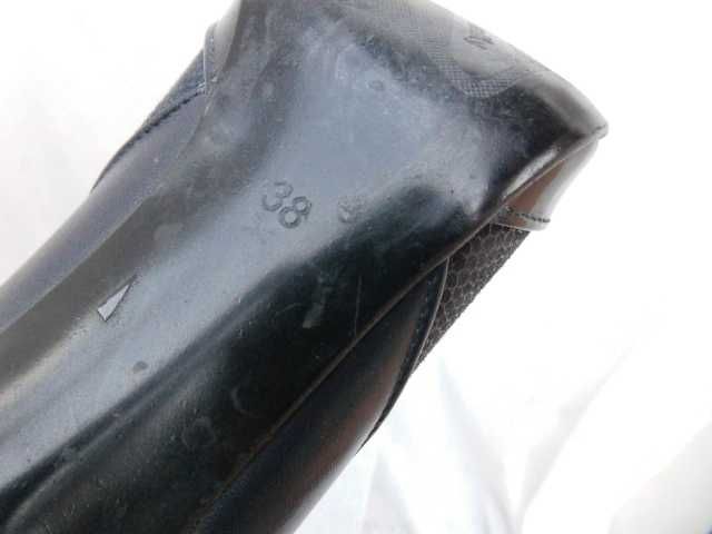 Venezia granatowe skórzane lakierki szpilki szpic 38