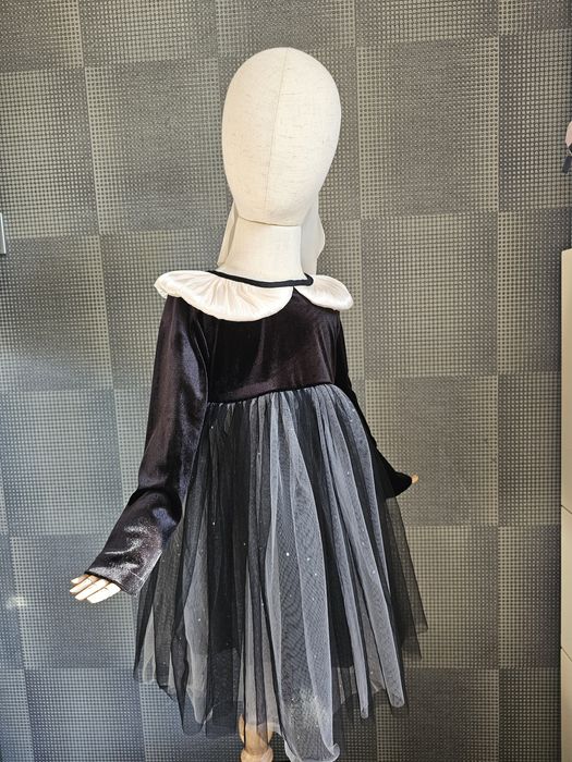 Пишна дитяча чорна оксамитова класична сукня детское платье чёрное