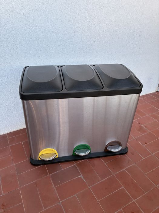 Balde do Lixo para reciclagem - 3 compartimentos de 15L