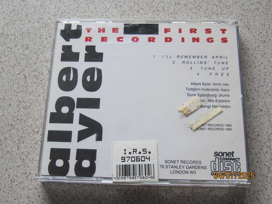 CD - Albert Ayler - The First Recordings - 1990 USA