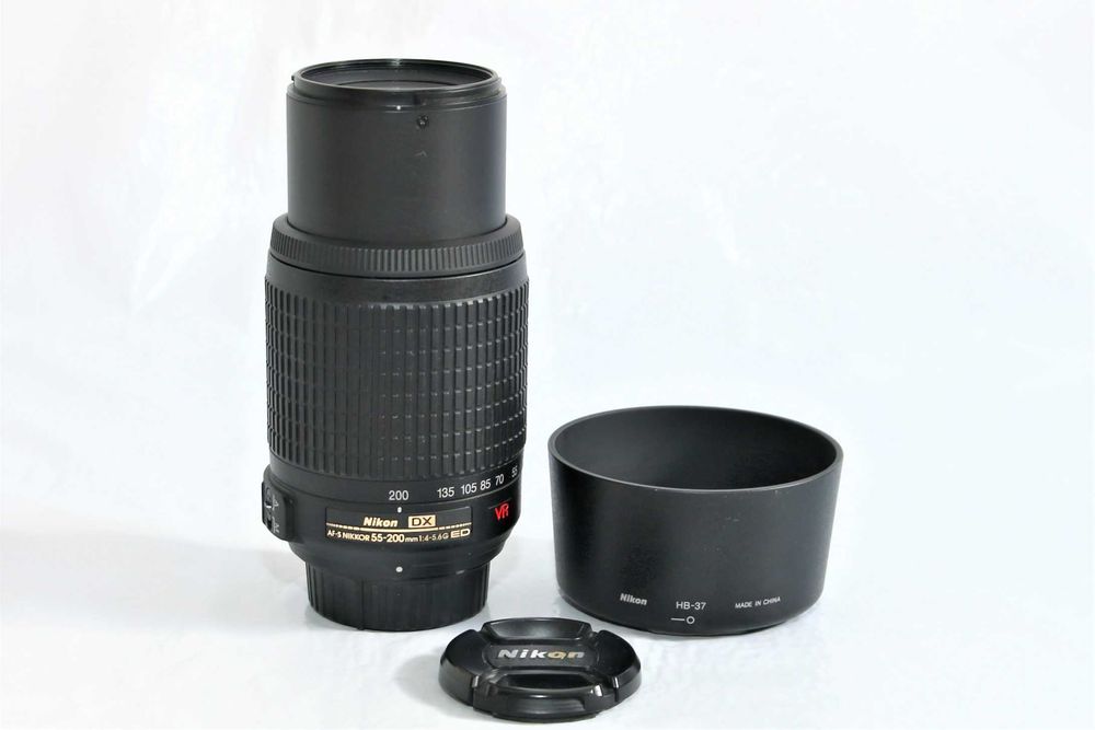 Lente Nikon AF-S 55-200mm VR objetiva em boas condições
