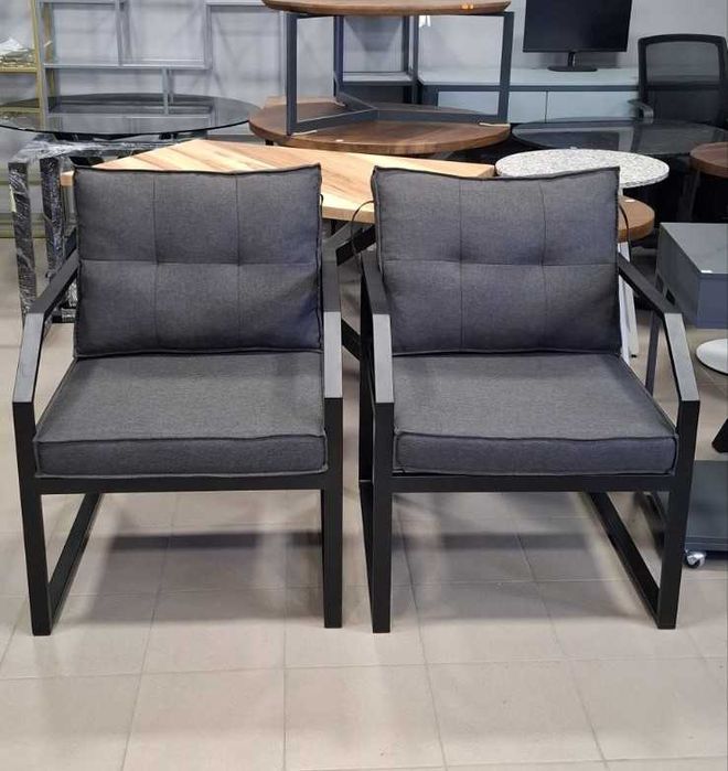 Крісло лофт для тераси, кафе, бару, лаунж зони | Метал + подушки