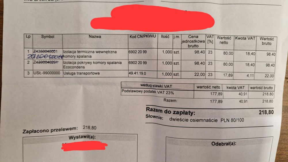 Nowa Izolacja wewnętrzna termiczna komory spalania termet
