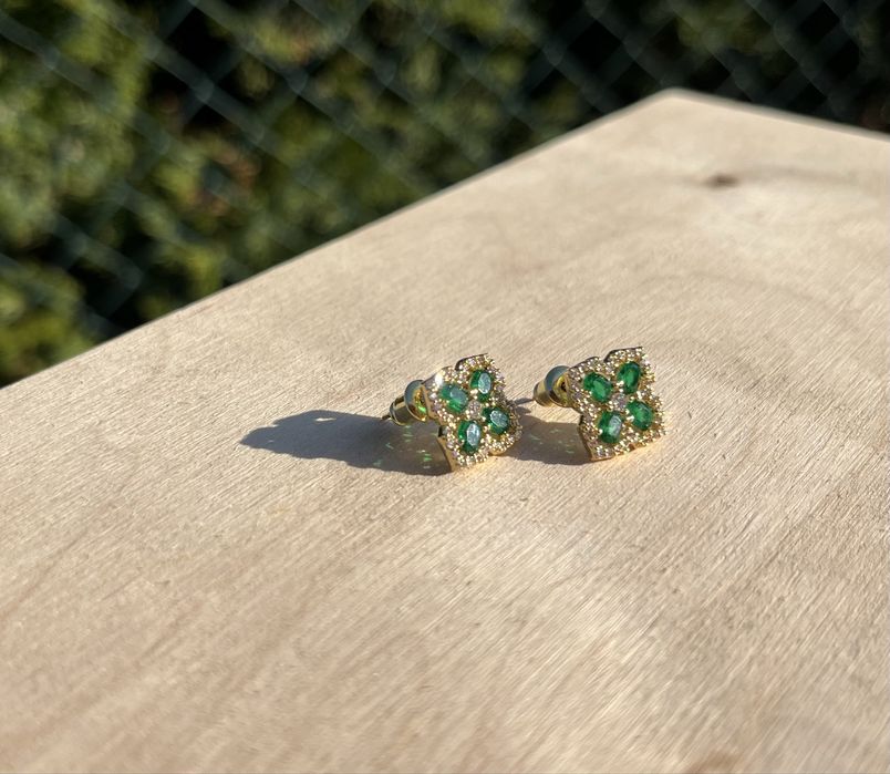 Kolczyki koniczyna 18k pozłacane