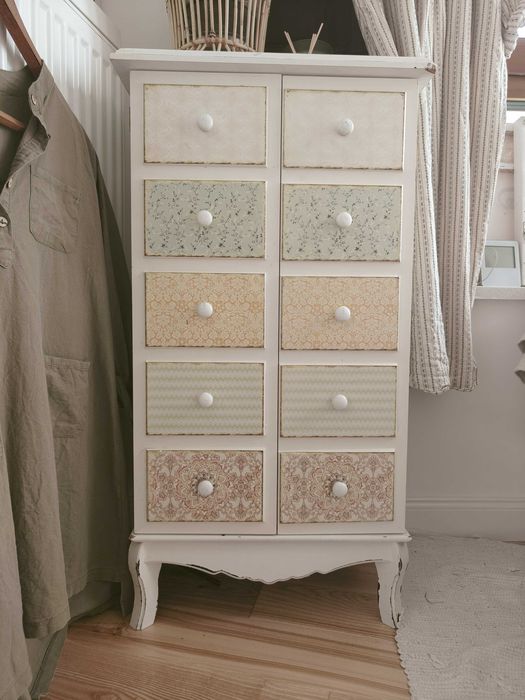 Szafka shabby, biała, retro, komoda, łazienkowa, nocna, boho