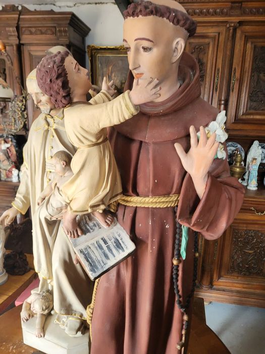 101 cm Święta Antoni stara figura