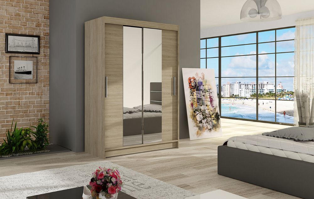 SZAFA przesuwna MOON II z lustrem 120 cm Dostawa GRATIS garderoba