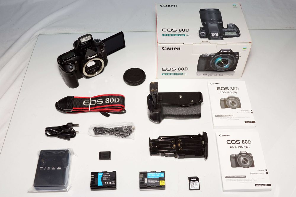 Aparat foto CANON EOS 80D Body 24.2Mpx 91.618 zdjęć BOX + Grip + 16GB # Gwarancja FV
