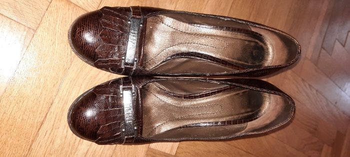 półbuty SIMPLE brązowe (37).Stan BDB. Skóra