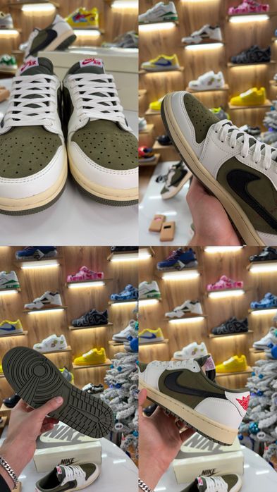 Кросівки Nike Air Jordan 1 Low x  Travis Scott “Medium Olive” Cactus Jack Off White