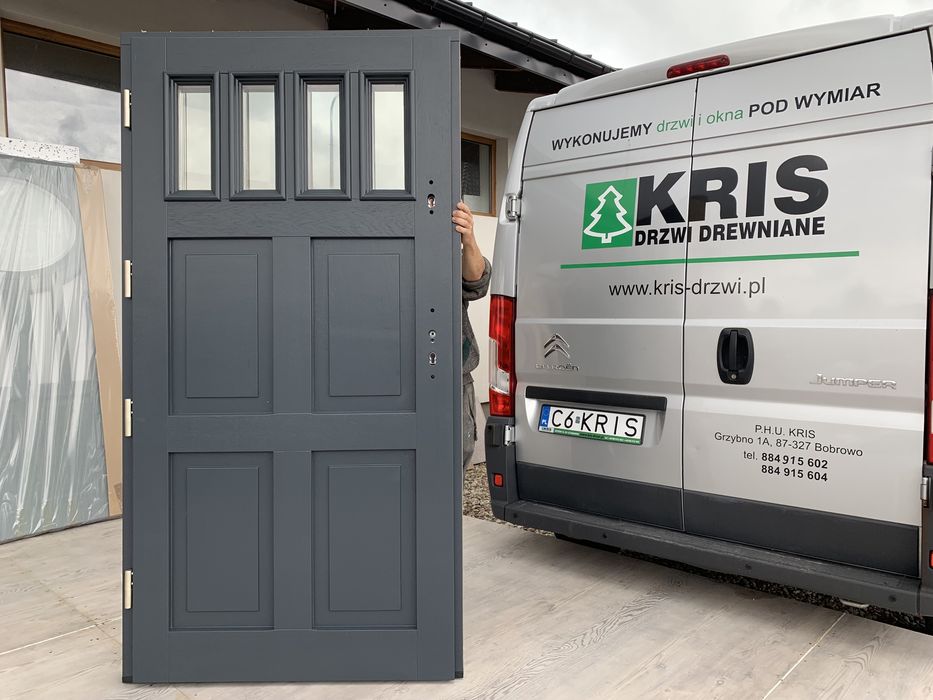 Drzwi zewnętrzne drewniane GRUBE 10cm Na Wymiar DOM PASYWNY 600 OFERT