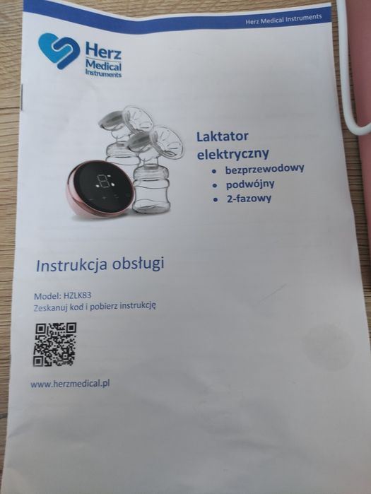 Sprzedam Laktator ELEKTRYCZNY Herz Medical BPA FREE 2 w 1