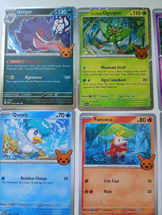 Orginalne karty pokemon wersja halloween