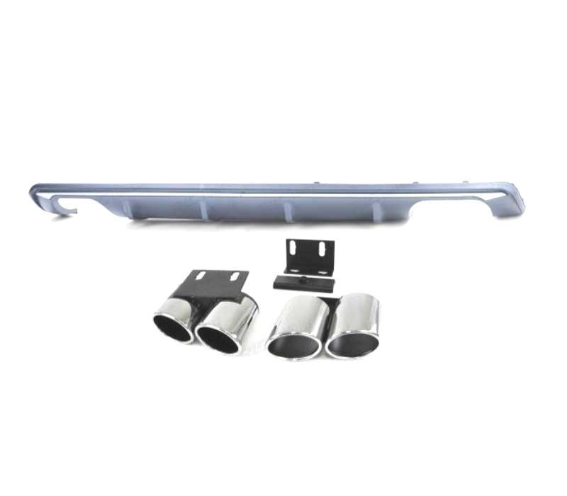 DIFUSOR TRASEIRO AUDI A3 8V BERLINA CABRIO 12-16 + PONTEIRAS ESCAPE LOOK S3
