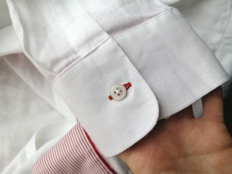 Сорочка лляна 3XL-4XL, Charles Tyrwhitt,біла стильна святкова  рукавом