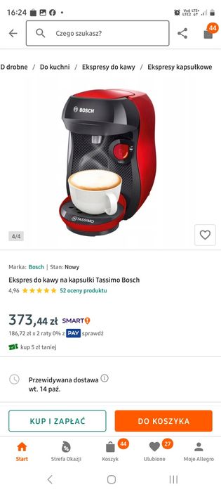 Ekspres do kawy na kapsułki Tassimo Bosch