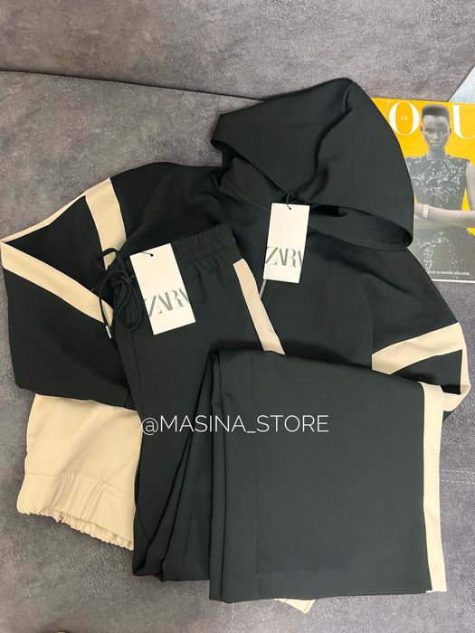 Новий костюм Zara XS худі штани прогулянковий спортивний чорний Зара
