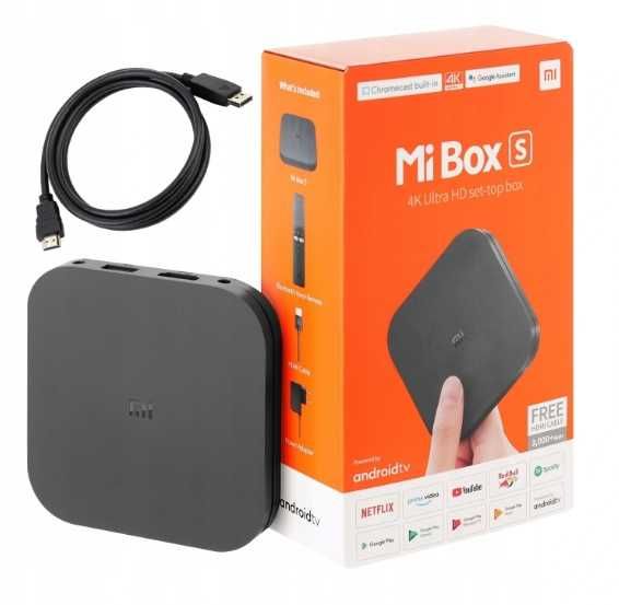 Odtwarzacz Multimedialny Xiaomi TV Box S z Pilotem + Kabel HDMI