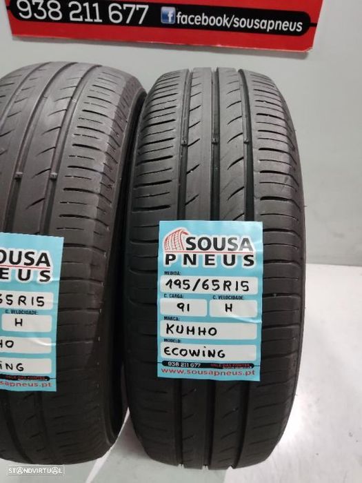 2 pneus semi novos 195-65r15 kumho - oferta dos portes