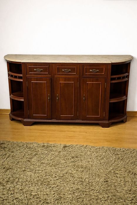 Móvel TV em Madeira com Tampo em Pedra – Excelente Estado