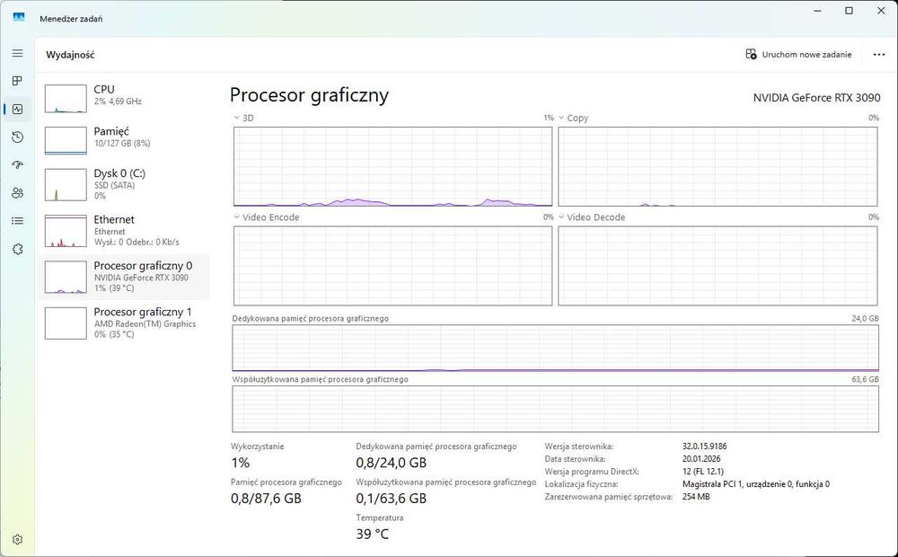 Stacja robocza Ryzen 9 7900X RTX 3090 24 GB 128 GB RAM AI, LLM, Gaming