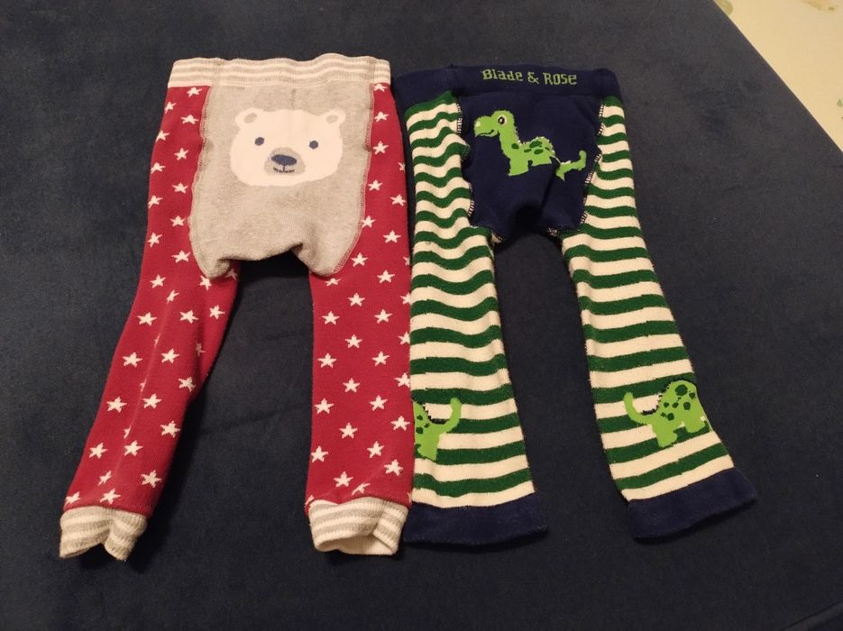 2 pary bardzo wygodnych getrów chłopięcych na 3-6M