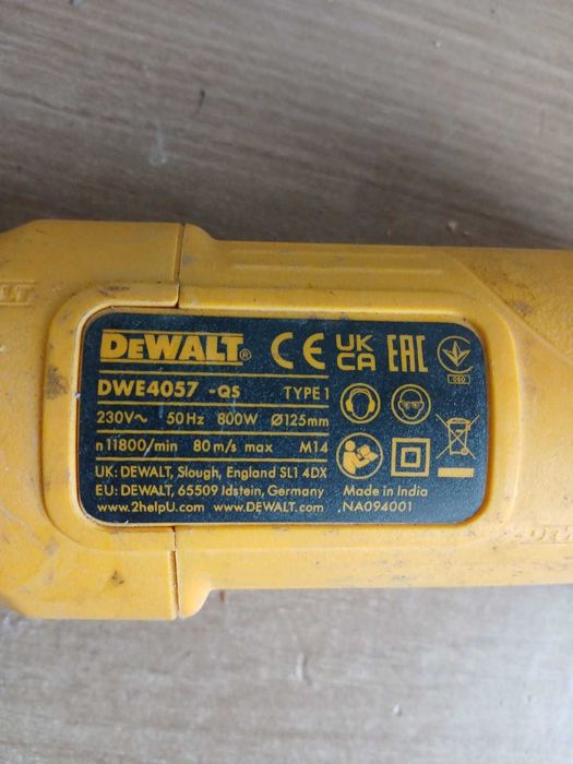 Szlifierka kątowa DeWalt DWE4057 (800W) – Niesprawna