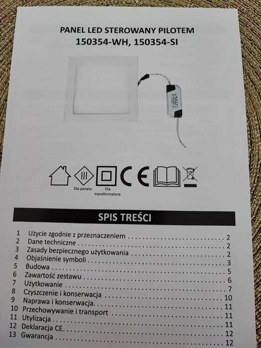 Panel LED sterowany pilotem