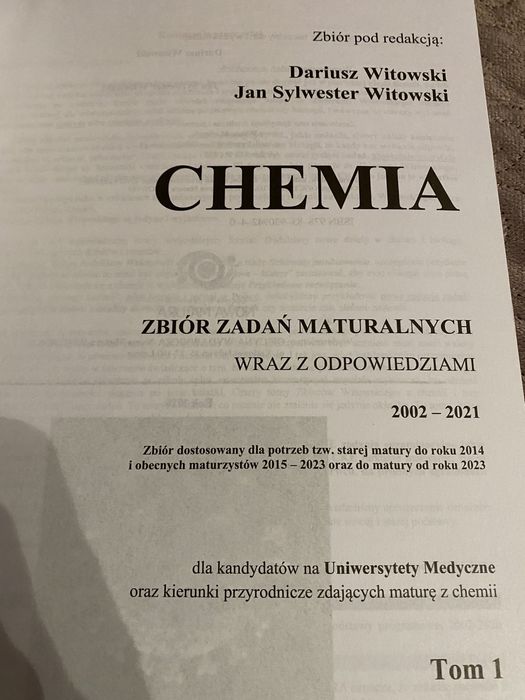 Chemia 1 zbior zadan witowski