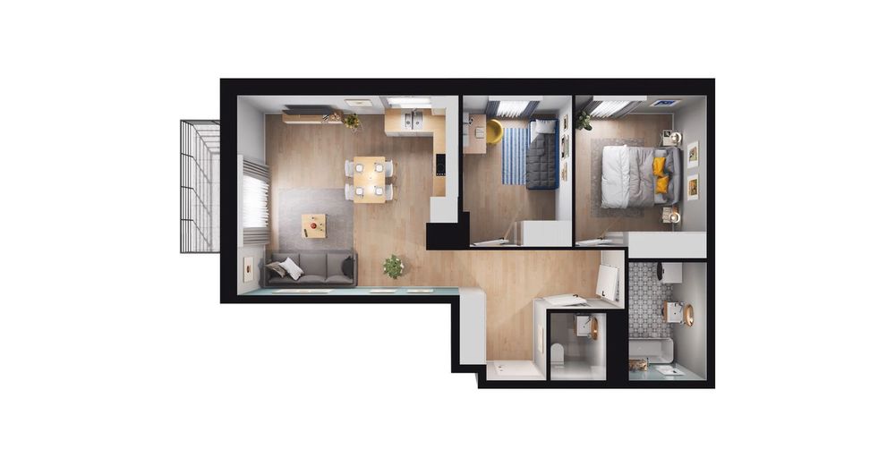 3-pokojowe mieszkanie 56m2 + balkon Bezpośrednio