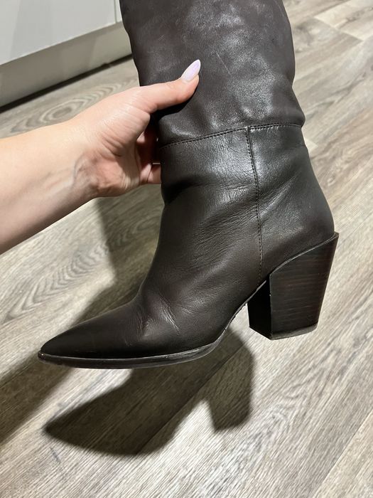 Сапоги высокие Zara, натуральная кожа 38р
