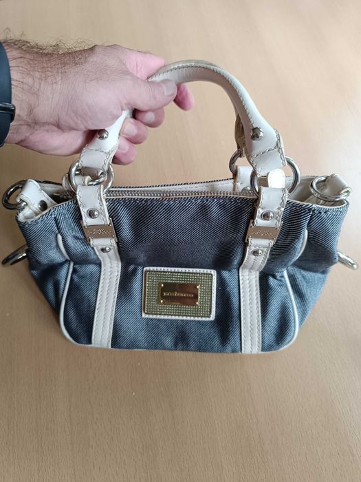 Carteira de senhora RoccoBarocco azul e pérola