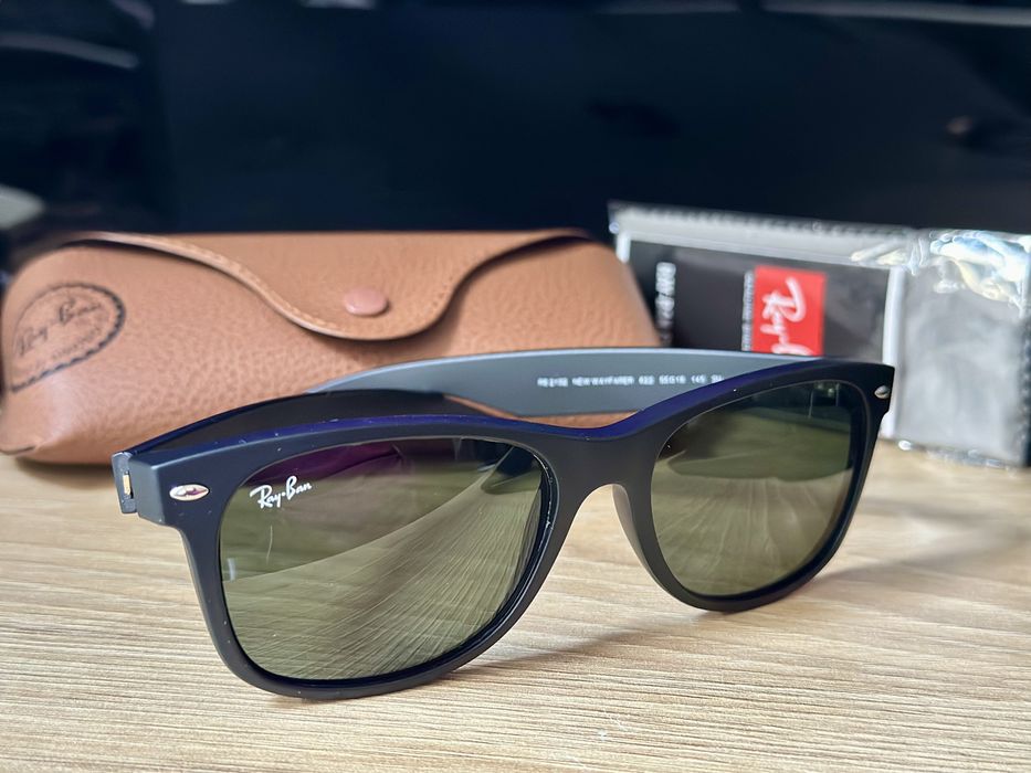 Ray-Ban RB2132 New Wayfarer 55-18 czarne – nowe