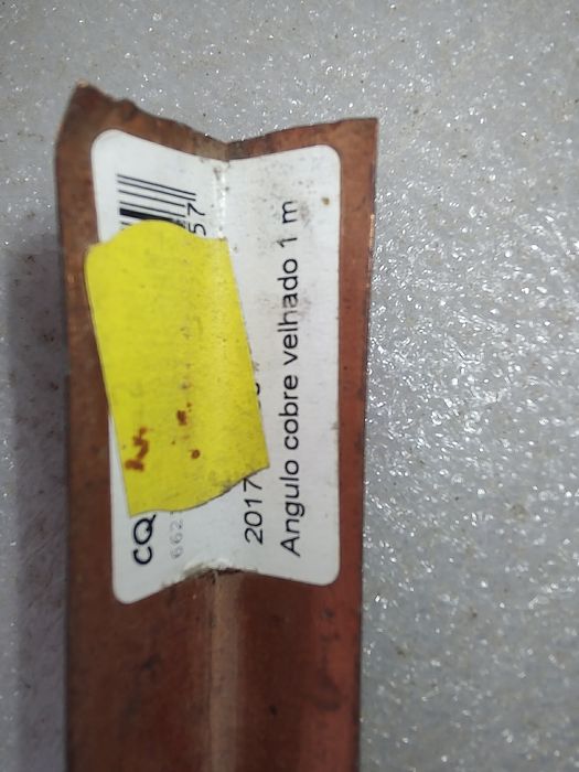 Ângulo Cobre Telhado 1 metros (2 unidades)