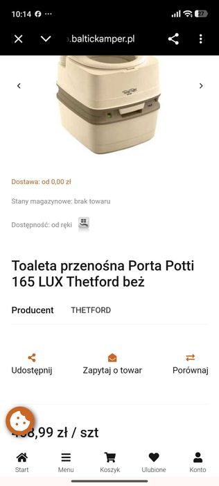 toaleta turystyczna plus płyny