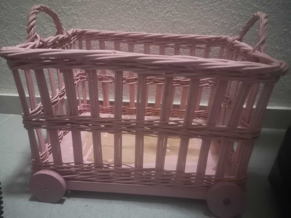 Carrinho de arrumação decoração cor de rosa