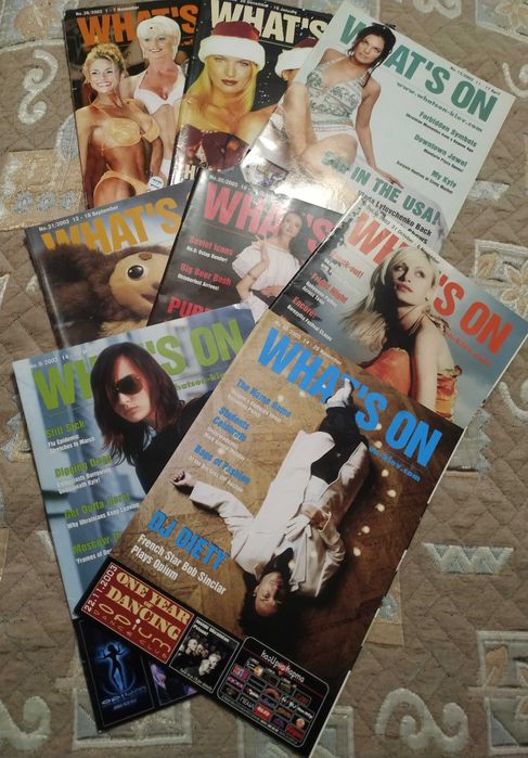Журнал What's on , на английском языке , 8 номеров (2002, 2003 года)