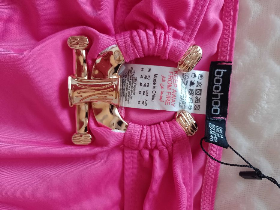 (42/XL) Bogato zdobione Majtki plażowe z Londynu, dół bikini, NOWY