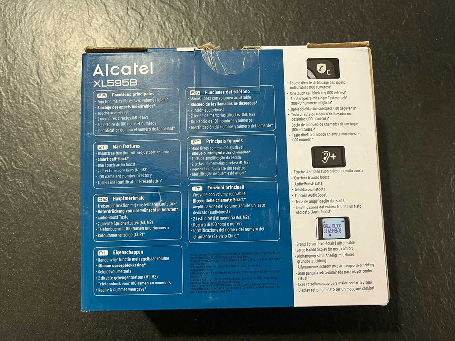 Telefon bezprzewodowy Alcatel XL 595 B z dużymi przyciskami czarny