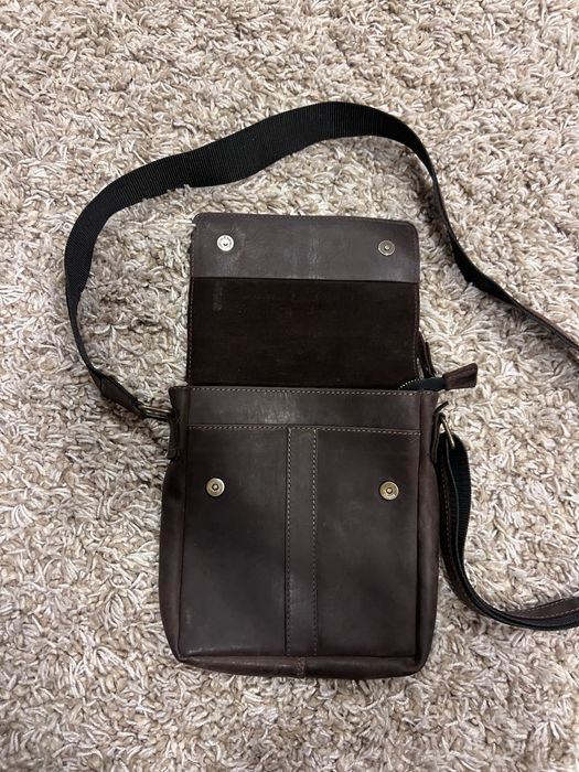 Шкіряна чоловіча сумочка SULLIVAN темно коричневий колір