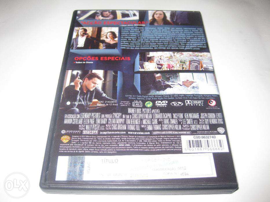 DVD "A Origem" com Leonardo DiCaprio/Novo!64585624590339121