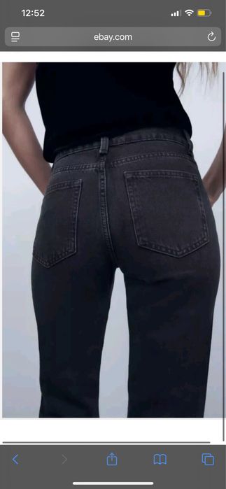 Жіночі графітові джинси Zara mom з камінцями