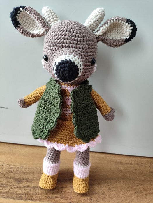 Maskotka Pani Jelonek łania handmade przytulanka