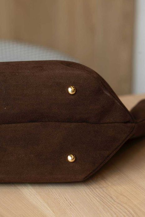 Стильна замшева сумка DeMellier Midi New York шоколад. ТОП