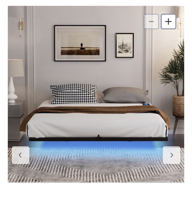 Cama flutuante em metal 160 × 200 cm  (ainda fechado na caixa)
