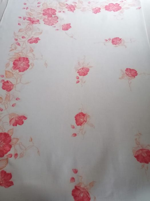 Obrus lniany z czasów PRL