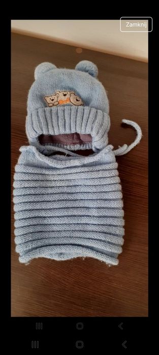 Komplet czapka I komin  na 6-9 miesiecy